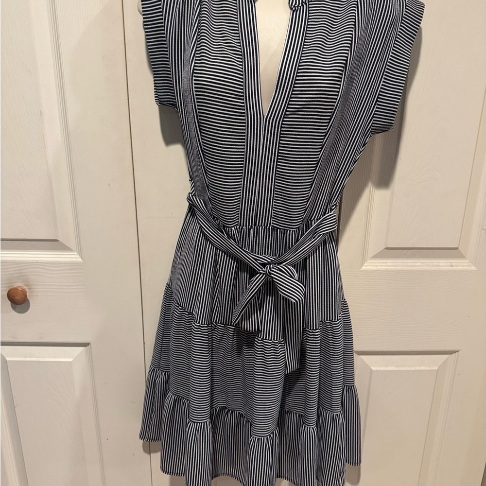 Monteau Striped Black and White Mini Dress
